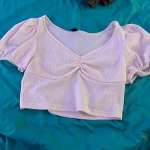 Pretty white/cream colored cropped babydoll tshirt